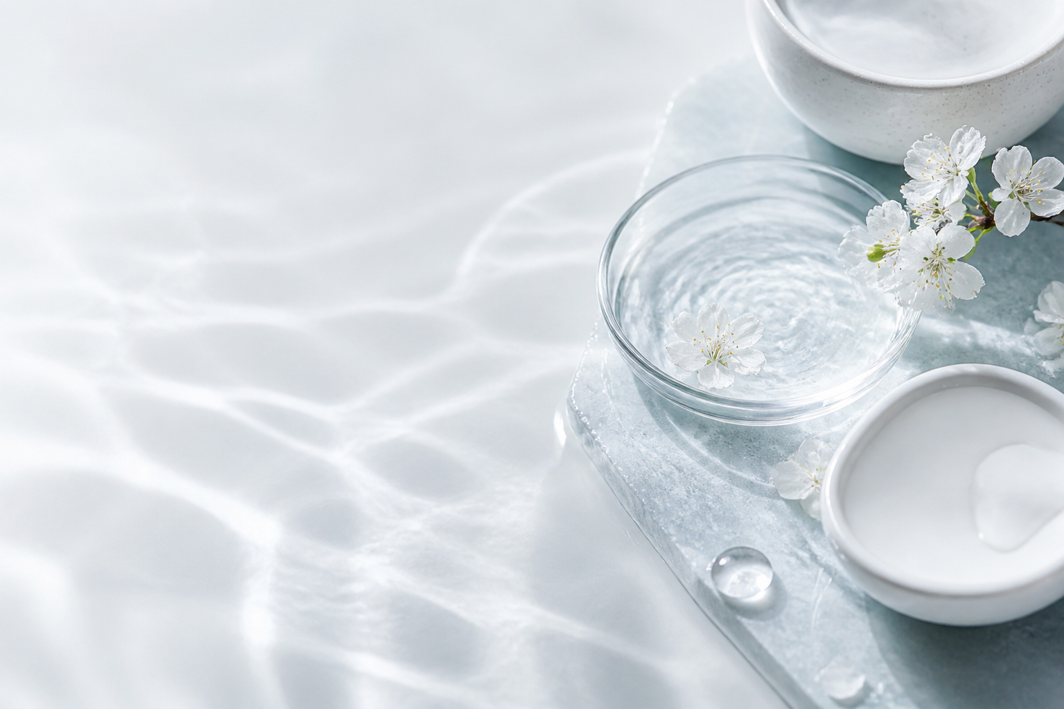 Helle, abstrakte Bildwelt der Korean Skincare Edition