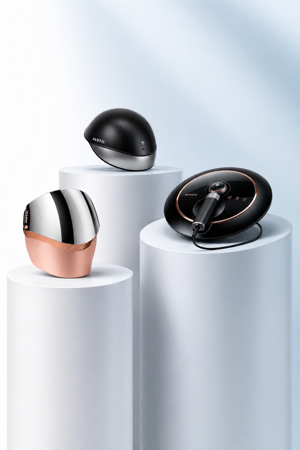 AESTIC Home Edition mit RF-Lifting, LED-Gesichtsmaske und Laser-Haarkappe